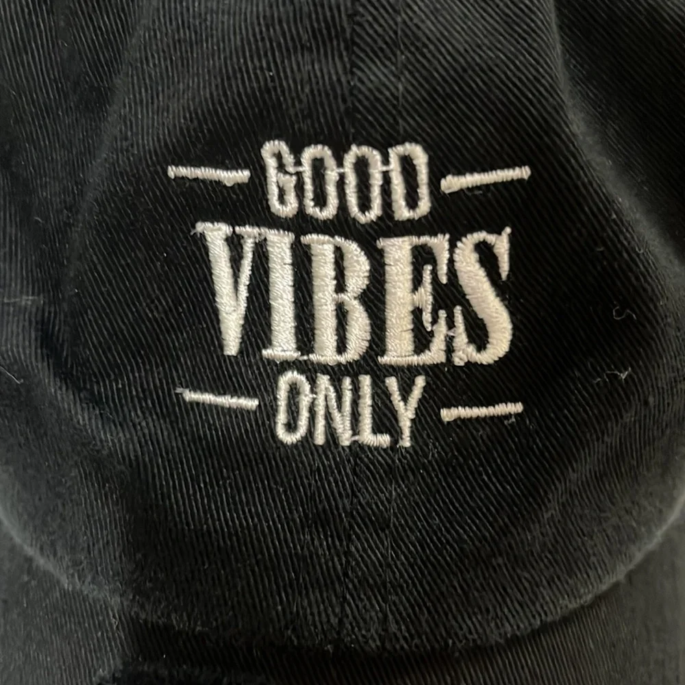 KBETHOS Vintage Good Vibes Only Distressed Black Hat - Picture 2 of 6